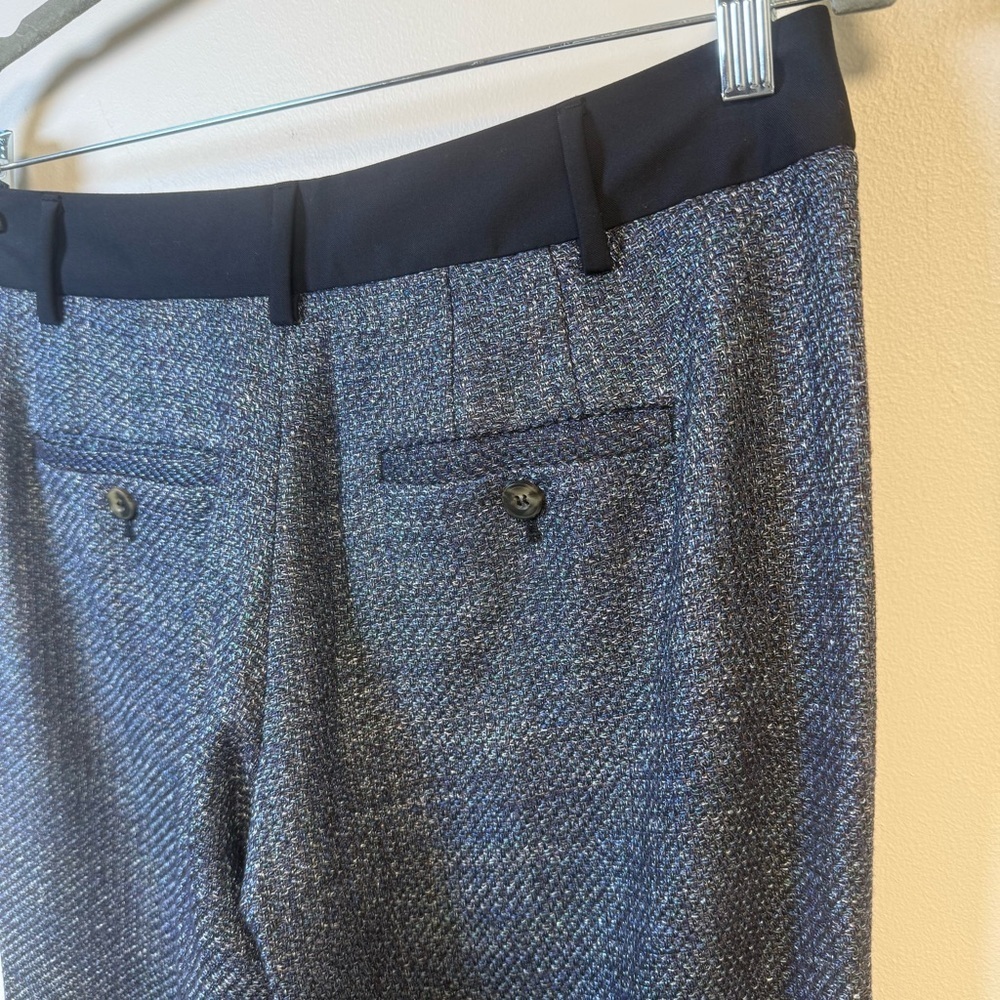 Anthropologie Elevenses The Brighton Trouser Pants in Blue Tweed Size 6 NWT - Picture 3 of 10